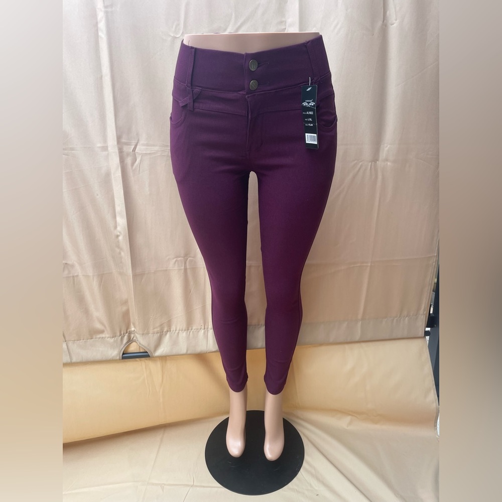 Indero Plum Elastic Belly 2 button Stretch jeans Jeggings pants